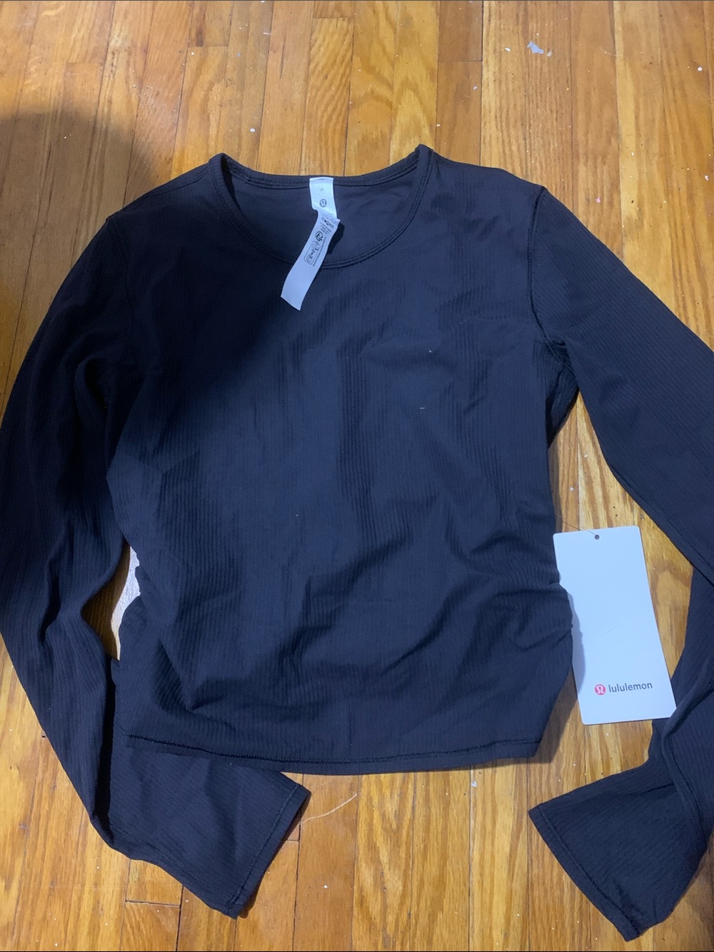 lululemon Athletica Black Ribbed Long Sleeve Top